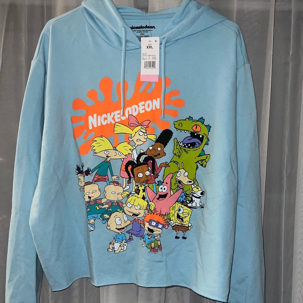 New w/ Tags, Women’s XXLG Nickelodeon Cropped hooded Sweatshirt, MSRP $40